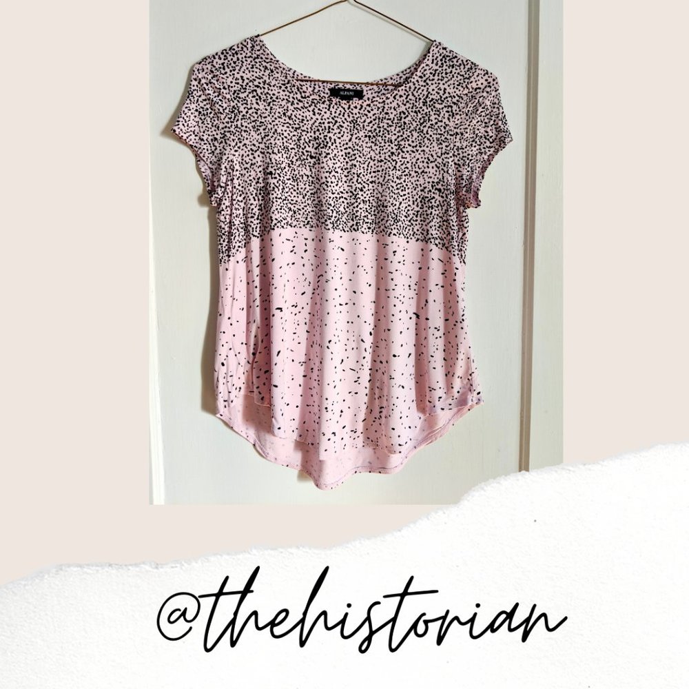 Alfani Light Pink Scooped Neck T-Shirt